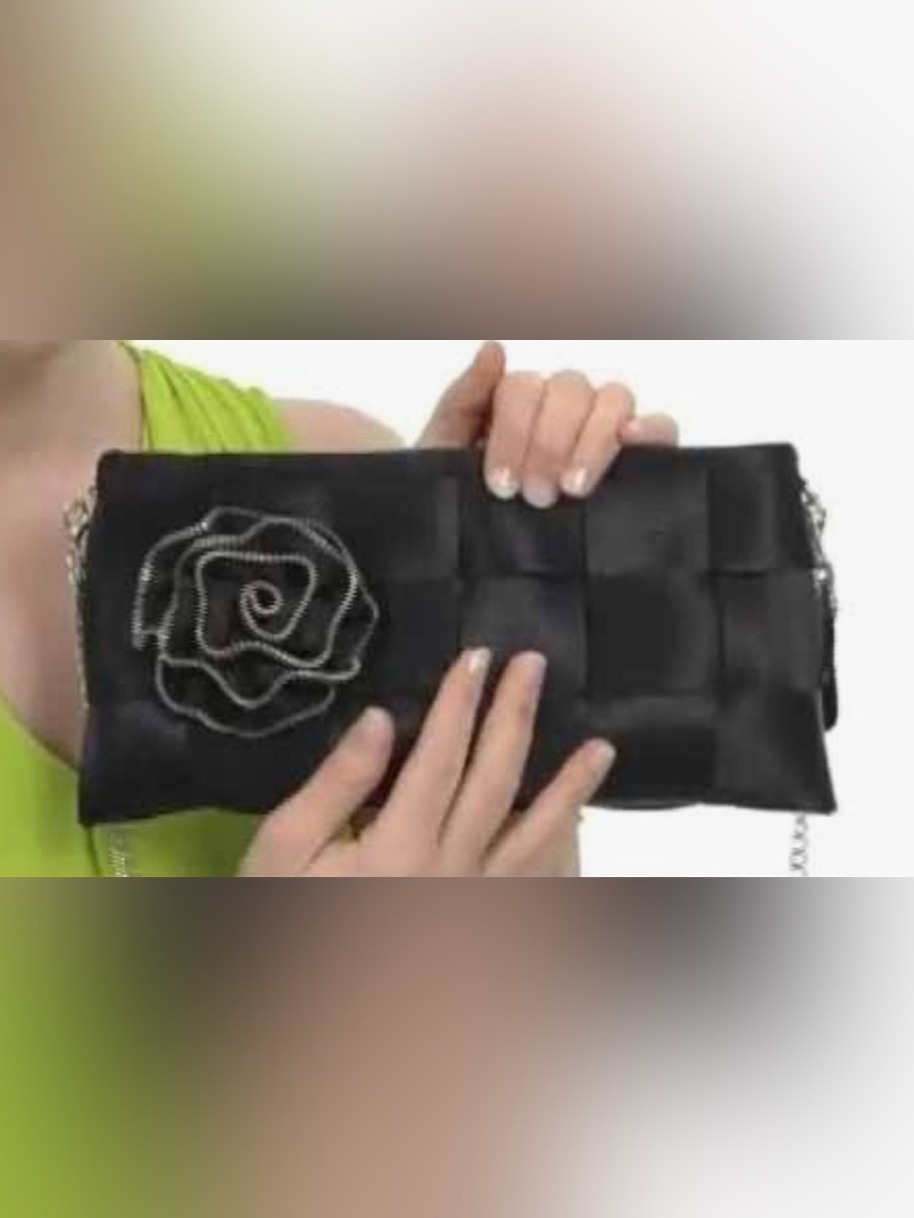 Harvey Seatbelt Bags “Lily Rose” clutch, black & silver-tone hardware, like new!